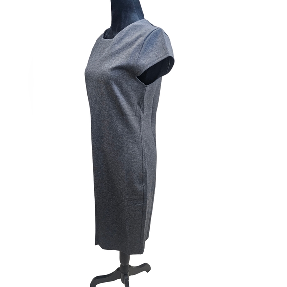 NWT Gray Zip Up Cap Sleeve Bodycon Midi Dress Large - Picture 6 of 7
